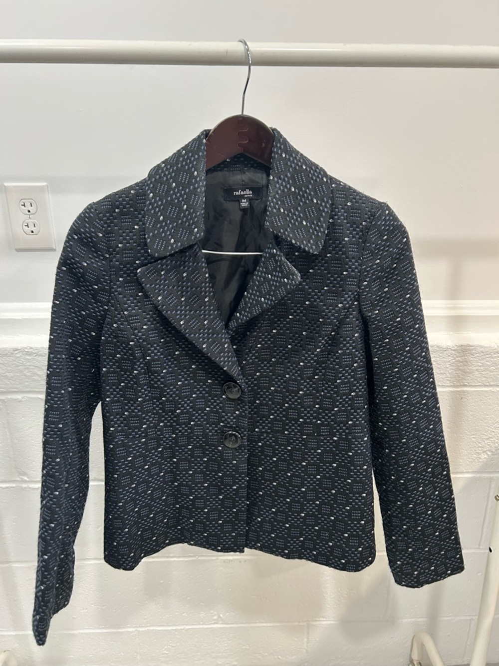 Rafaella Black Textured Pattern Blazer